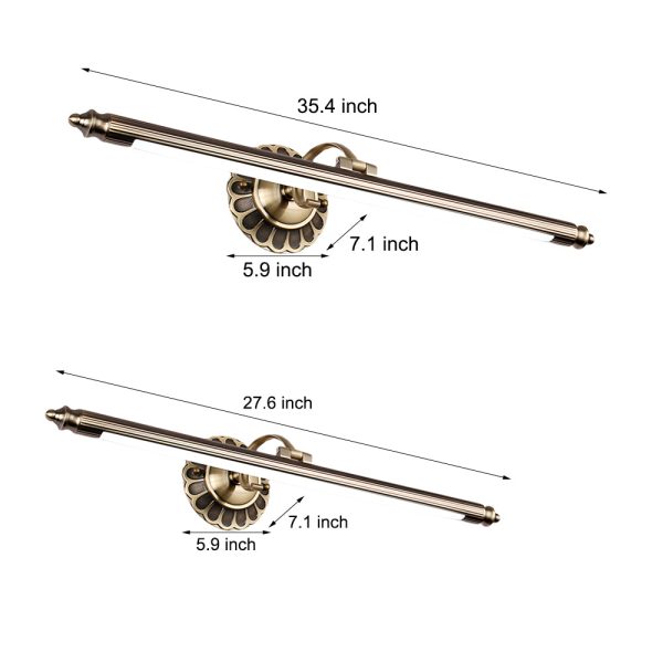 Retro Cylinder LED Bathroom Vanity Light with Flower Accents in Bronze Finish - Image 7