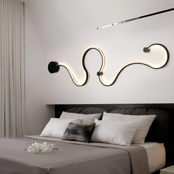 Creative Long Curved Linear LED Modern Wall Sconce Lighting Wall Light Wall Lamp - Image 6