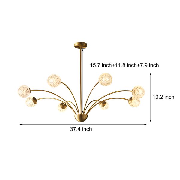 Millender Chandelier with 8 Heads Crystal Ball - Image 7