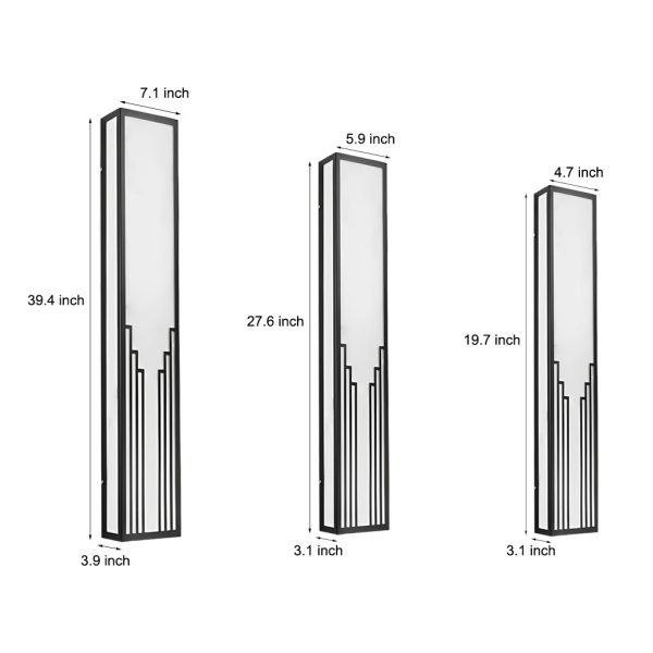 Strip Rectangular Resin Waterproof LED Black Modern Outdoor Wall Light - Image 8