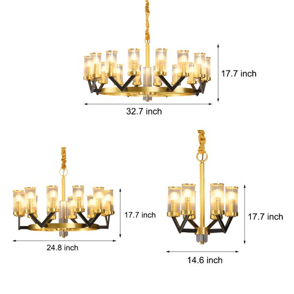 Round Personality Molecular Glass Copper Nordic Modern Chandelier Lamp - Image 6