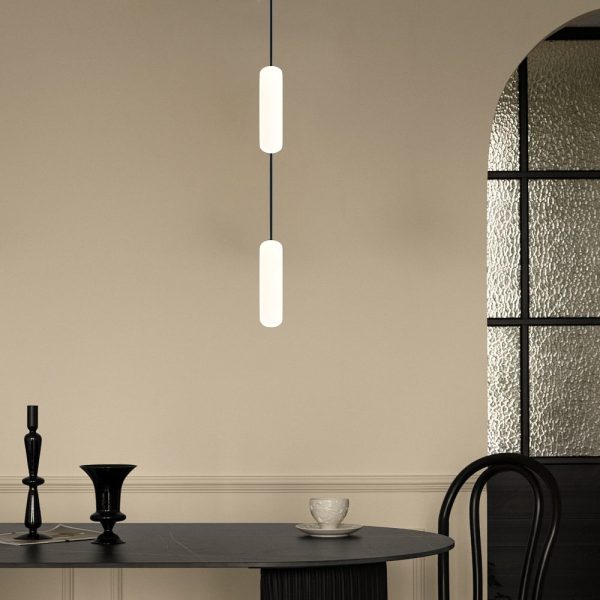 White Long Tube Multi Light Staircase Chandelier - Image 3