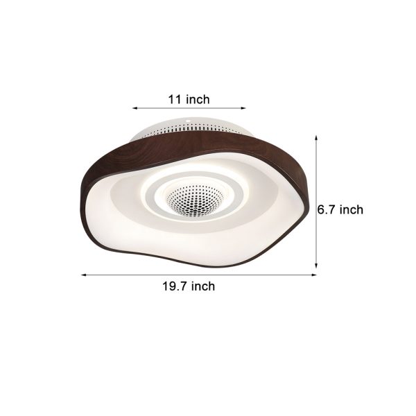 20'' Modern Round Bladeless Ceiling Fan with Dimmable LED Light - Image 6