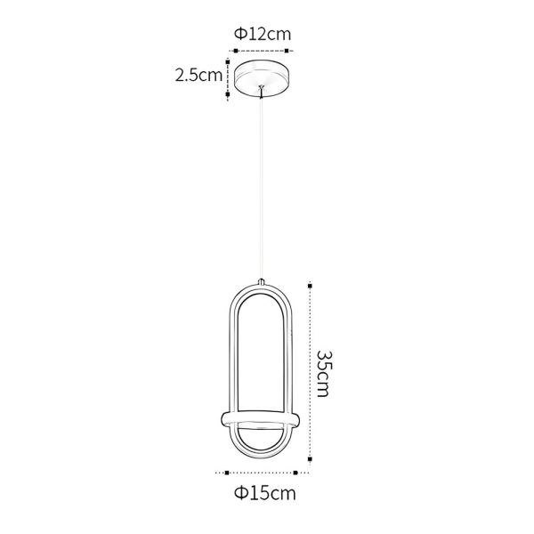 Artistic Rounded Rectangle LED Modern Pendant Lighting Kitchen Island Lighting - Image 9