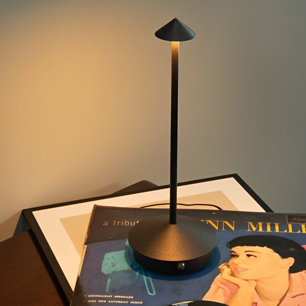 11.41 Inch Cordless Small Cute Mushroom Top Pina Table Lamp - Image 4