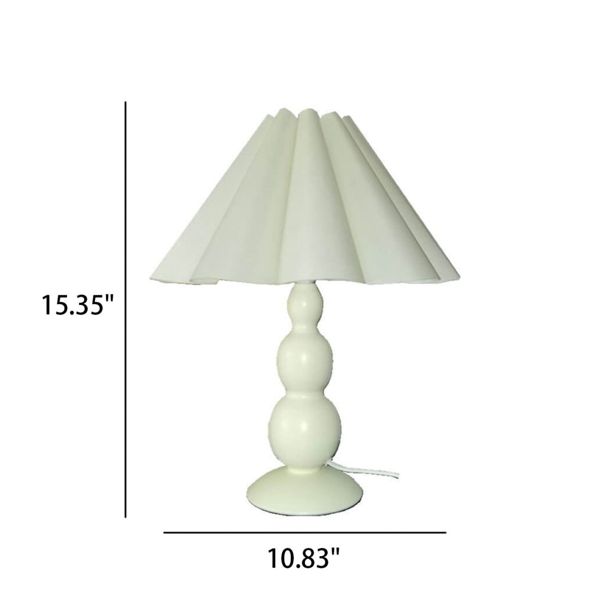 Vintage Petal Pleated Fabric Shade Gourd Base 1-Light Table Lamp - Image 4