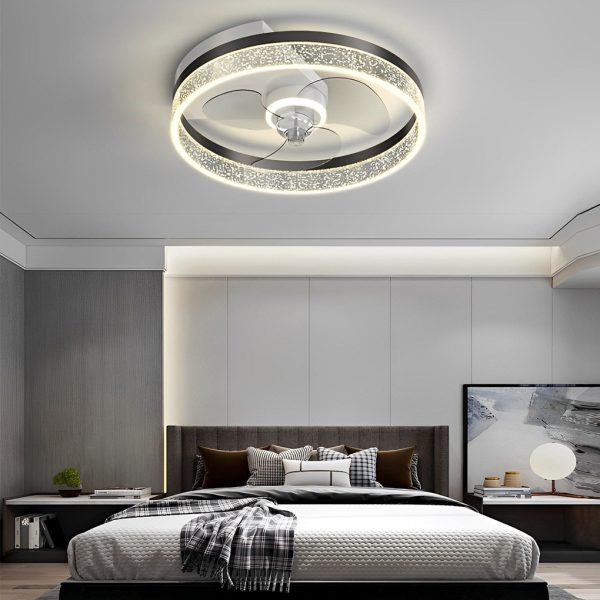 Round Creative LED Mute Intelligent Modern Bladeless Ceiling Fans Lamp - Image 3