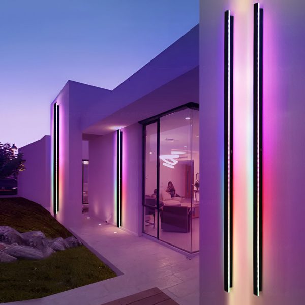 Black Long Strip LED RGB Outdoor Waterproof Wall Light - Image 4