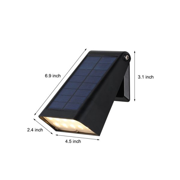 90?? Adjustable Intelligent LED Waterproof Black Modern Solar Wall Lights - Image 8