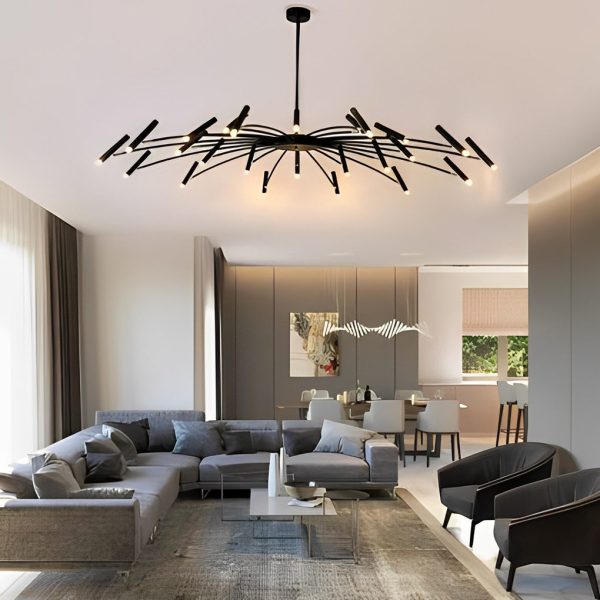 Adjustable Metal DIY Three Step Dimming LED Minimalist Chandelier - Image 15