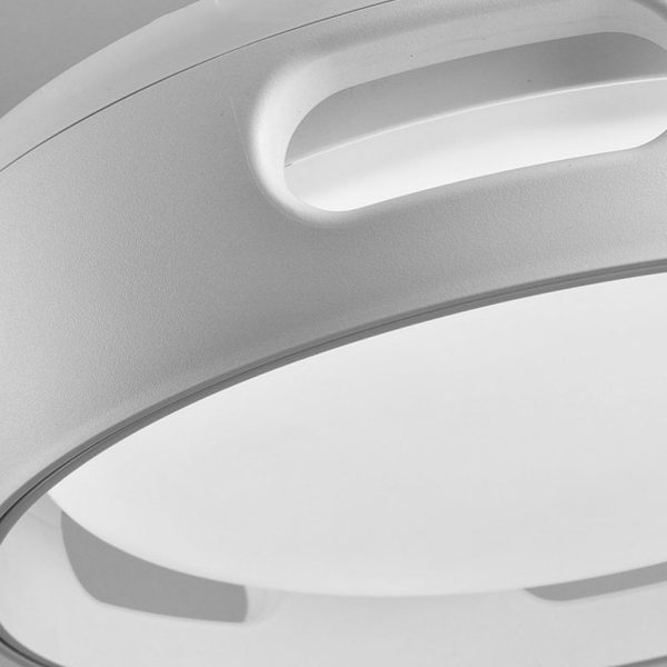 Round Smart Mute Stepless Dimming White Modern Bladeless Ceiling Fans - Image 9