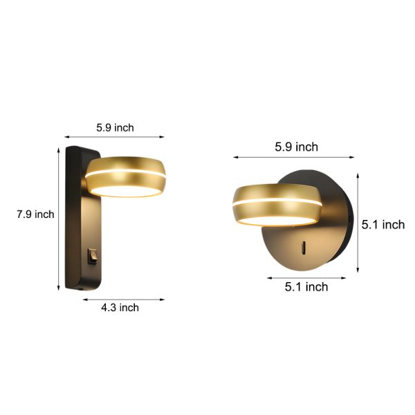 Round 6W LED Wall Sconce Rotatable Bedside Lamp - Image 8