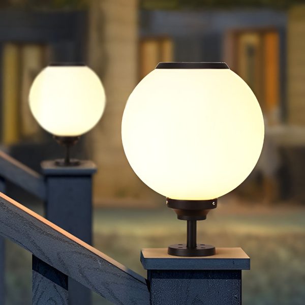 Ball Waterproof Three Step Dimming LED Solar Post Caps Lights Pillar Light - Image 8