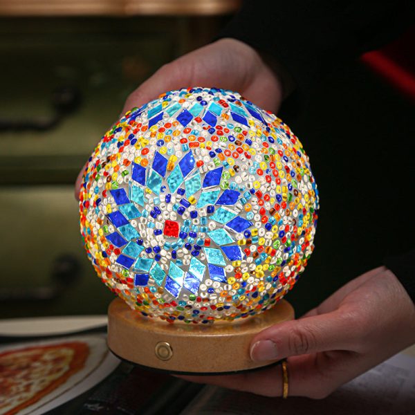 Stained Glass Table Lamp - Mosaic LED Lamp - Image 2
