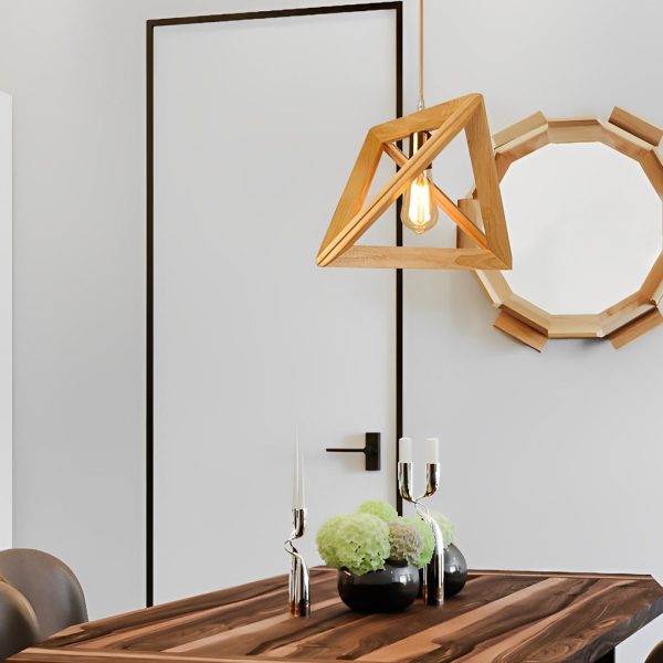 Creative Wood Frame Geometric Art Minimalist Nordic Pendant Lights - Image 4