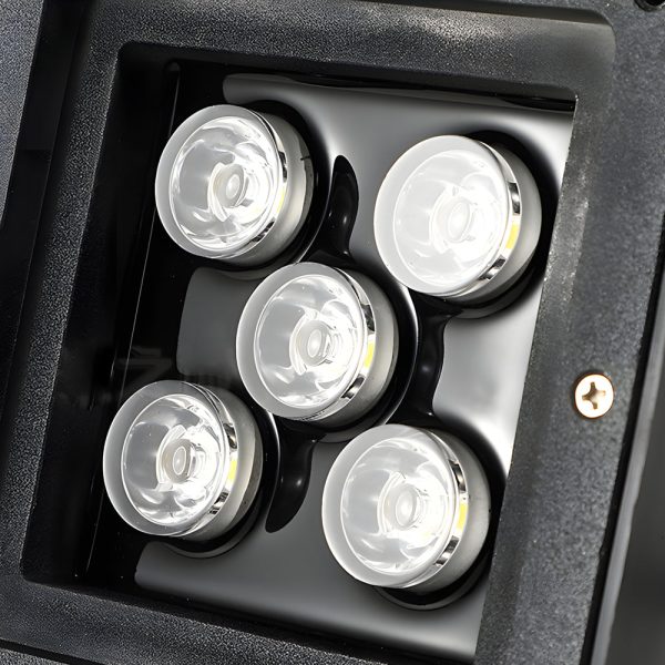 5-Light LED Modern Square In-Ground Well Lights Step Deck Lighting with Light Sensor for Pathways - Image 8