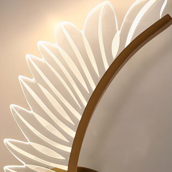 Acrylic Leaves Feathers LED Three Step Dimming Postmodern Wall Lamp - Image 6