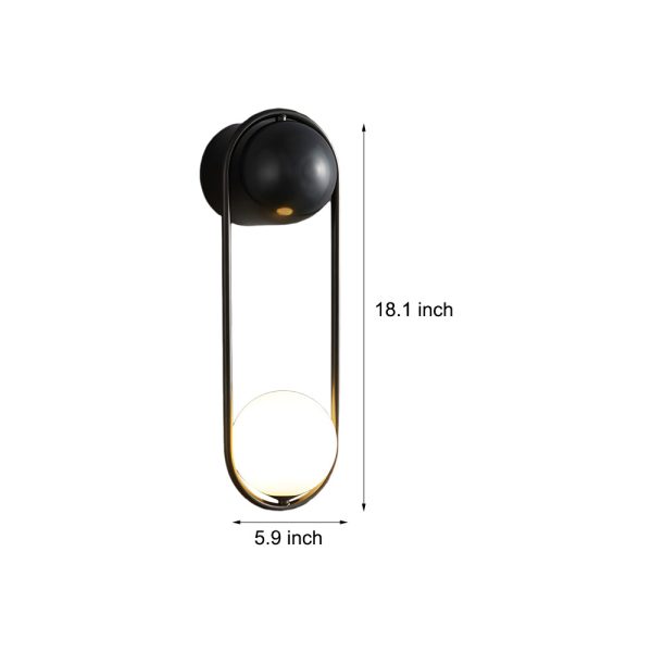 Mila Wall Sconce 1-light Glass Globe Wall Light - Gold/Black - Image 7
