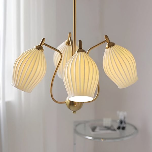 4 Lights Ceramics Flower shaped Warm Light Modern Ceiling Lights - Image 4