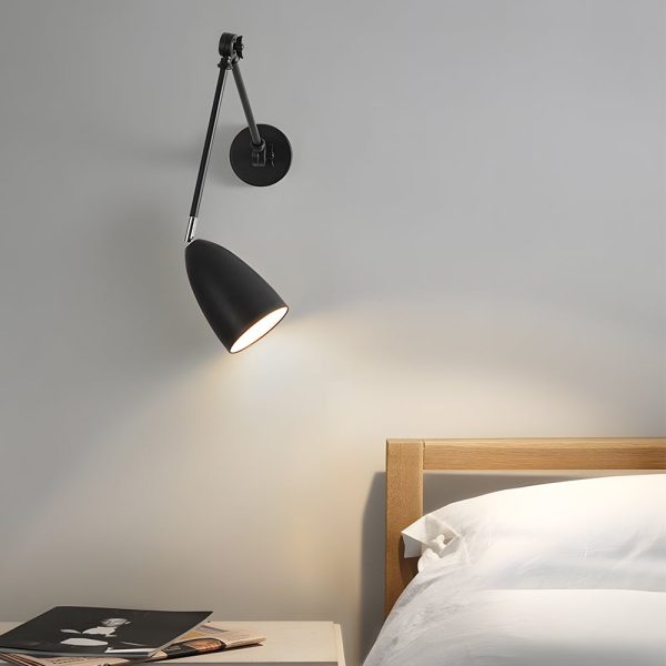 Swing Arm Wall Lamp Long 1 Bulb Rod Rocker Arm Wall Mounted Sconce with 3 Adjustable Joints - Image 6