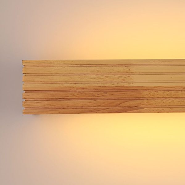 Wood Rectangular Waterproof LED Nordic Wall Sconce Lighting Mirror Light - Image 9