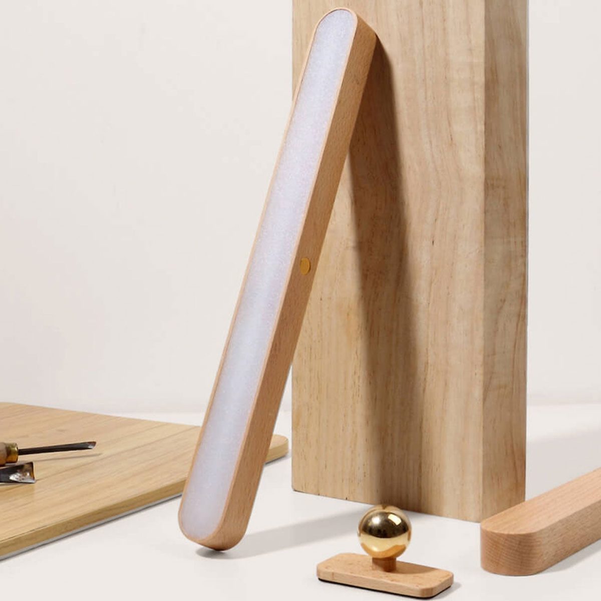 Modern Wooden Strip USB Magnetic LED Mirror Front Wall Sconce Lamp - Image 10