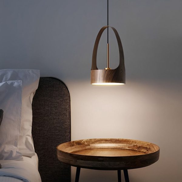 Wood Texture Acrylic LED Creative Nordic Small Chandelier Pendant Lamp - Image 3