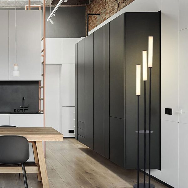 Modern Minimalist Creative Long Bar Design 3-Light LED Standing Floor Lamp - Image 13