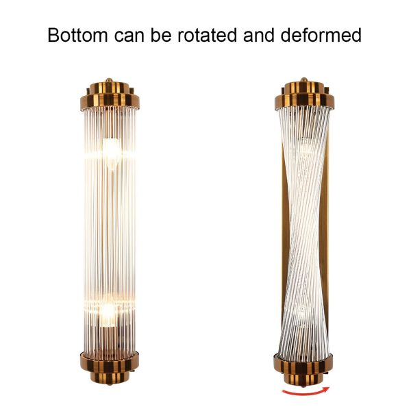 Adjustable Warm White Light LED Crystal Golden Nordic Wall Lamp Wall Sconce Lighting - Image 9