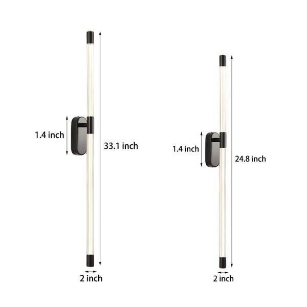 Acrylic Tube Tall Linear Wall Semi-Flush Mount Sconce - Image 7