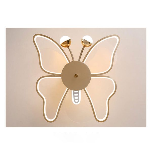 Nordic Creative Butterfly Shape LED Semi-Flush Mount Ceiling Fan Light - Image 9