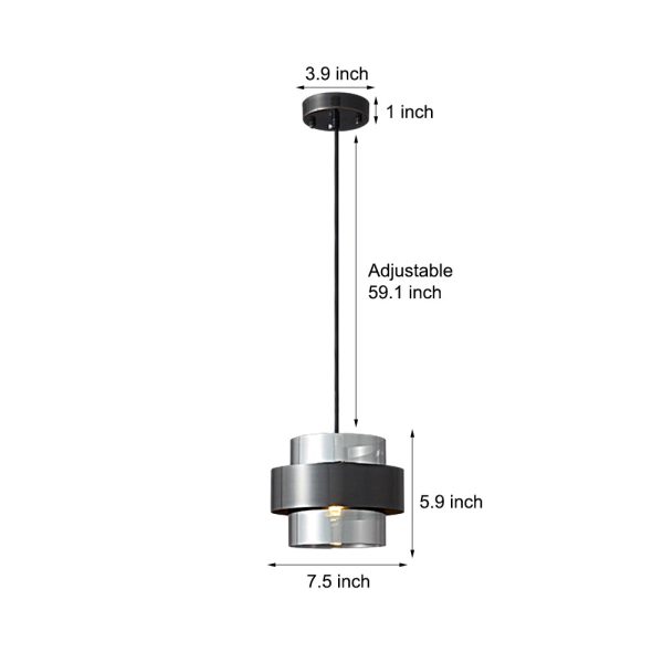 Cylinder Glass Copper Ring 3 Step Dimming Modern Pendant Lights Fixture - Image 7