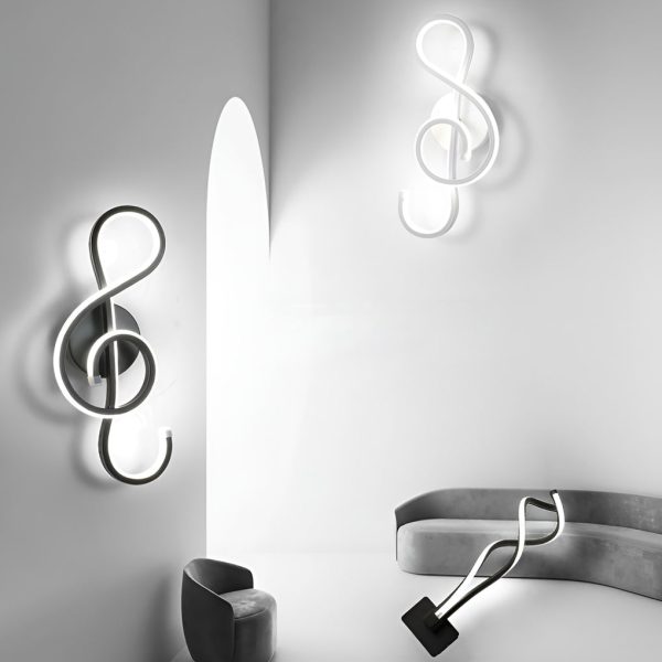 Musical Note Shaped Electroplated LED Modern Wall Sconce Lighting - Image 11