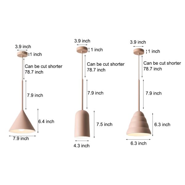 1-Light Resin Pink Figura Arc Pendant Lamp - Image 6