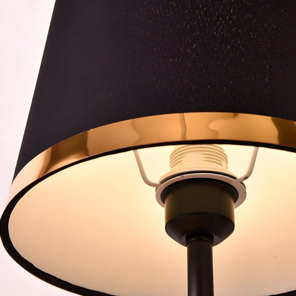 Vintage White/Black and Mid-Century Modern Brass Table Lamp - Image 5