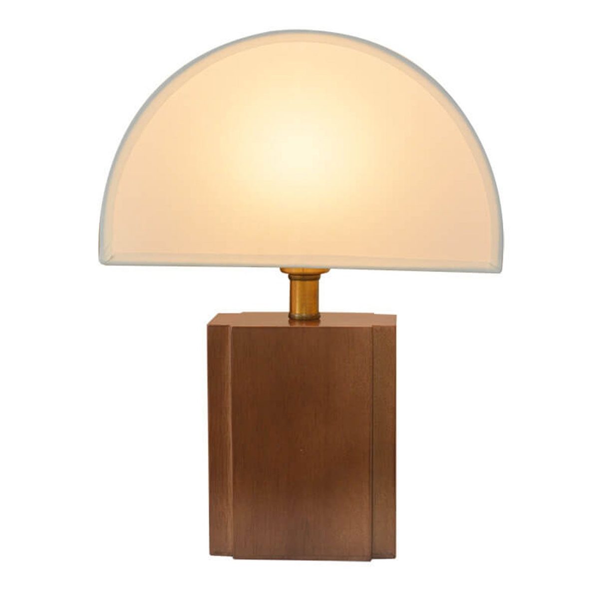 Vintage Semicircle Fabric Wooden Base 1-Light Table Lamp - Image 5