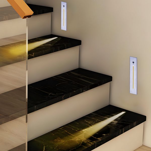 Vertical Motion Sensor LED Stair Light Wall Recessed Contemporary Lighting For Indoor and Outdoor Steps - Image 9