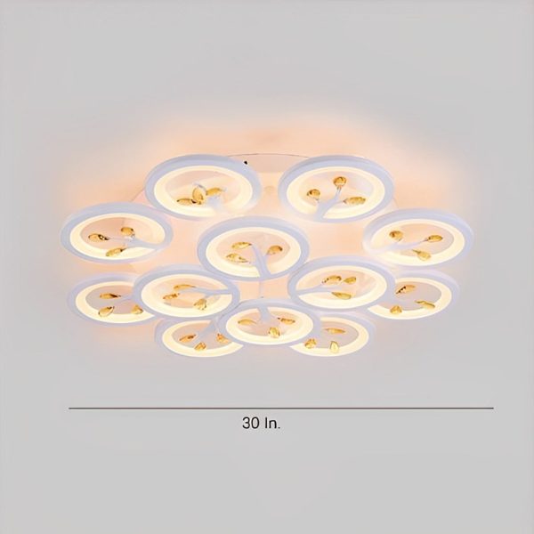 16 Lights Flower Dimmable LED White Nordic Ceiling Lights Flush Mount Lighting - Image 10