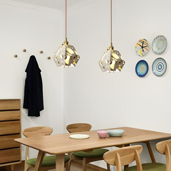 Retro Creative Terrazzo Concrete Eye Protection Nordic LED Chandelier - Image 7