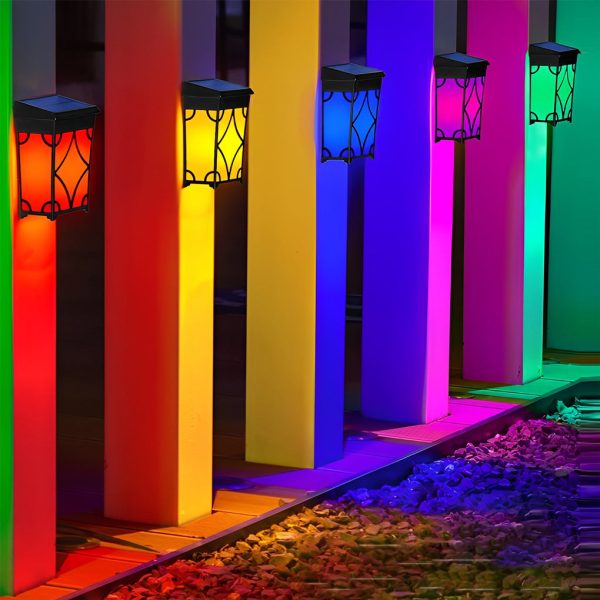 2Pcs Waterproof LED RGB Intelligent Motion Sensor Solar Wall Lights - Image 9