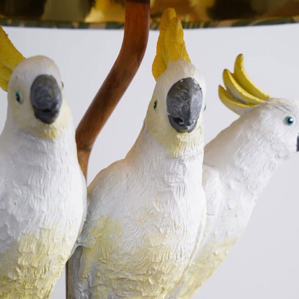 Nordic Leaf Fabric Resin Bird Design 1-Light Table Lamp - Image 7
