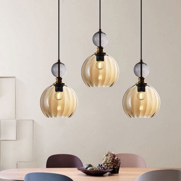 Danish Creative Stripes Glass Round 1/3 Light Chandelier - Image 20