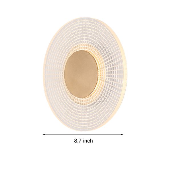 Round Stripes Grid Pattern Acrylic LED Simple Creative Modern Wall Lamp - Image 7