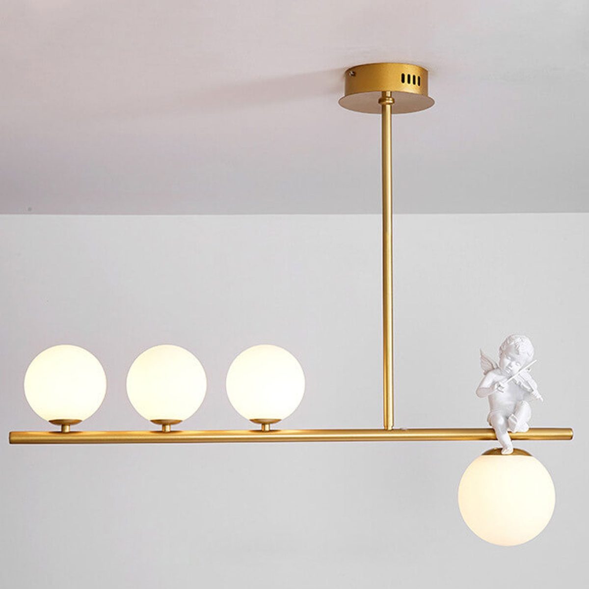Nordic Luxury Long Glass Ball Angel Island Light 3/4 Light Chandelier - Image 8