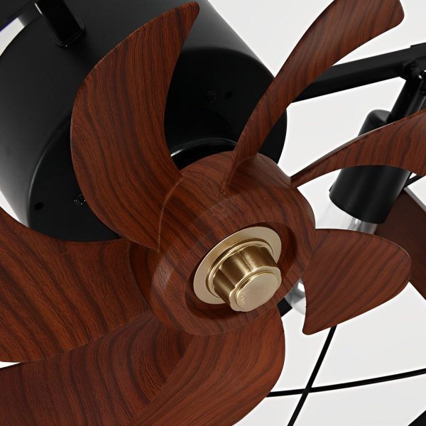 Retro Metal Black American Style Bladeless Ceiling Fans with Chandelier - Image 9