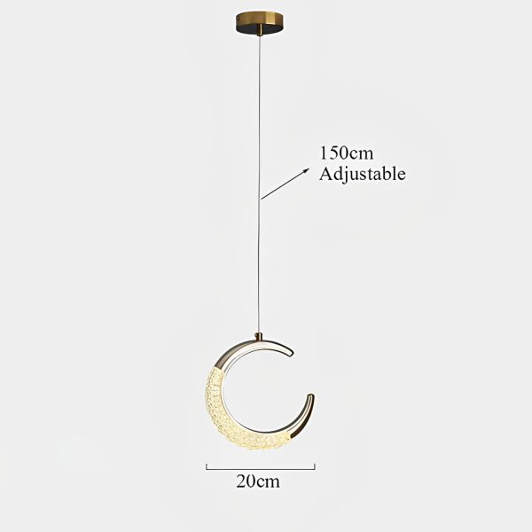 Curvy Moon Shaped LED Electroplated Modern Pendant Light Island Lights - Image 7