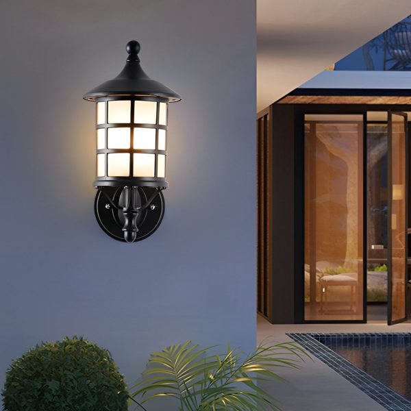 Retro Round Three Step Dimming Black European-style Solar Wall Sconces - Image 5