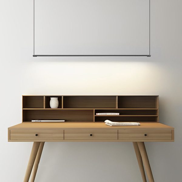 Minimalist Long Strip LED Stepless Dimming Black Nordic Chandelier Light - Image 7