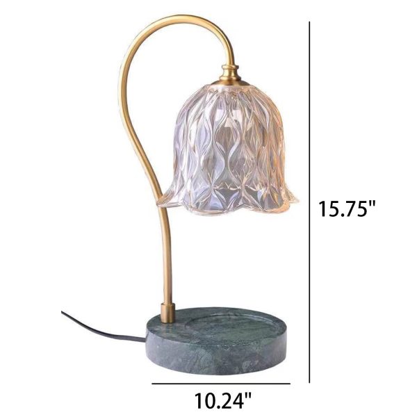 Modern Suzutan Glass Marble Base 1-Light Melting Wax Table Lamp - Image 5