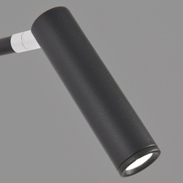 Black/White Tube LED Swing Arm Wall Light Adjustable Wall-Mounted Spotlight Bedroom Sconce Lamp - Image 7